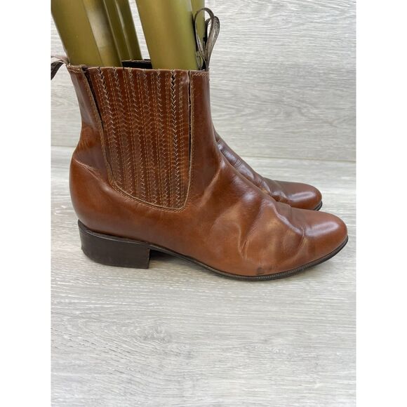 Botines Zebra Men's Western Boot Brown Leather Handmade